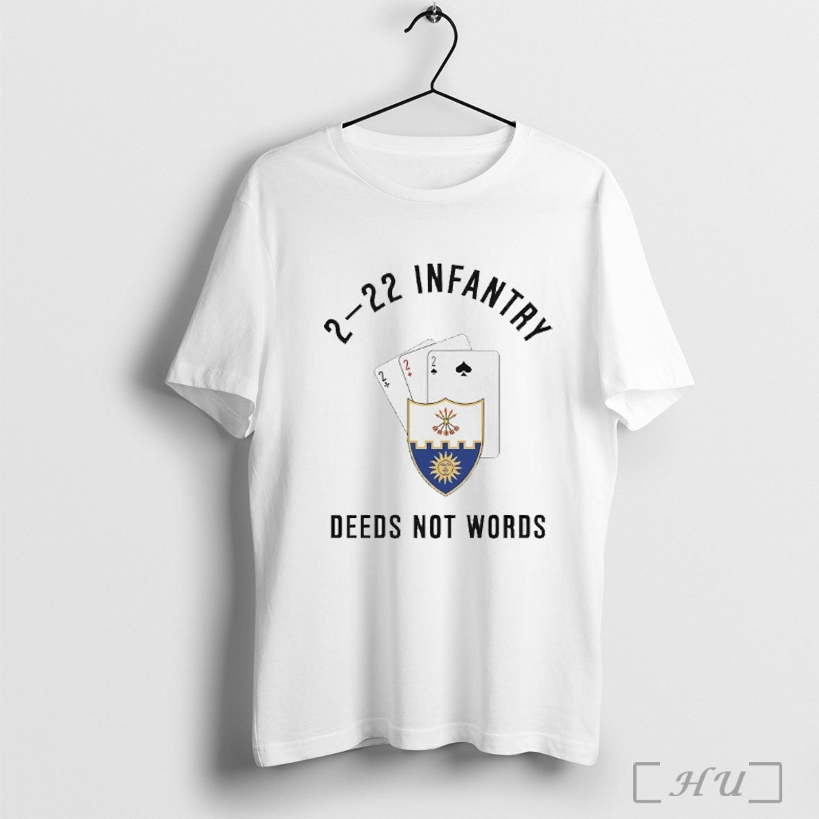 Officials Triple Deuce 2 22 Infantry Deeds Not Words T Shirt