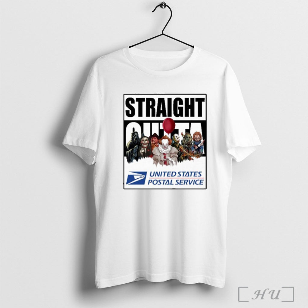 Officials Usps Logo Straight Outta Horror Film Halloween T Shirt