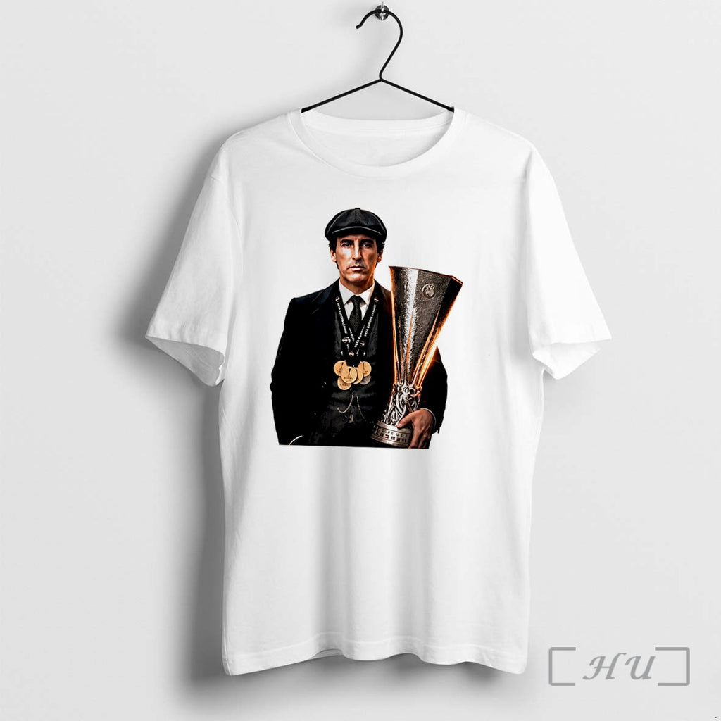 Officials Unai Emery Aston Villa 2026 Europa League Champions Trophy Graphic Tee Premium T Shirts