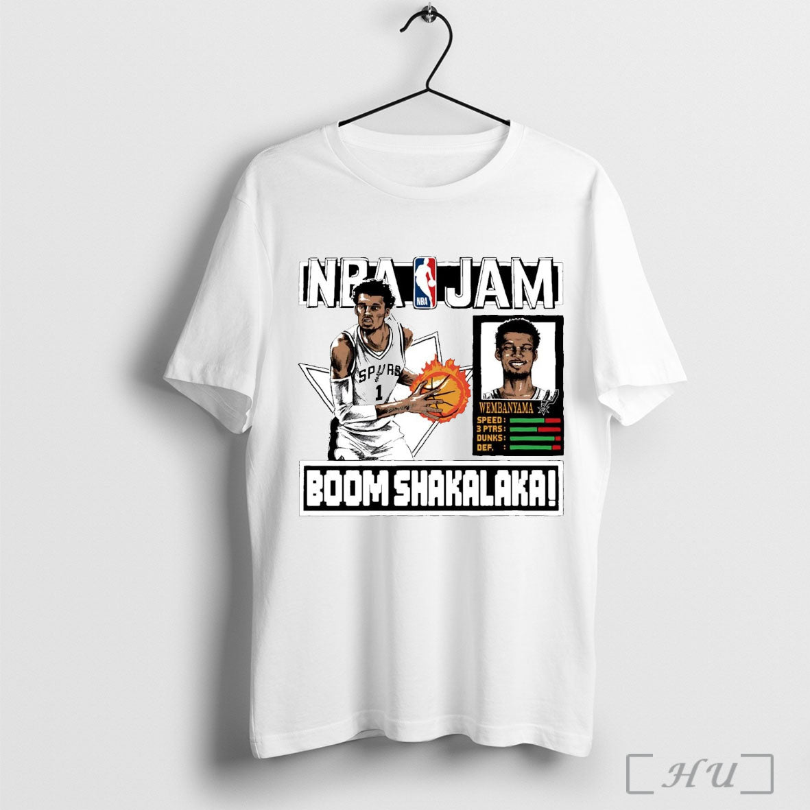 Officials Victor Wembanyama Nba Jam Boom Shakalaka Spurs T Shirt