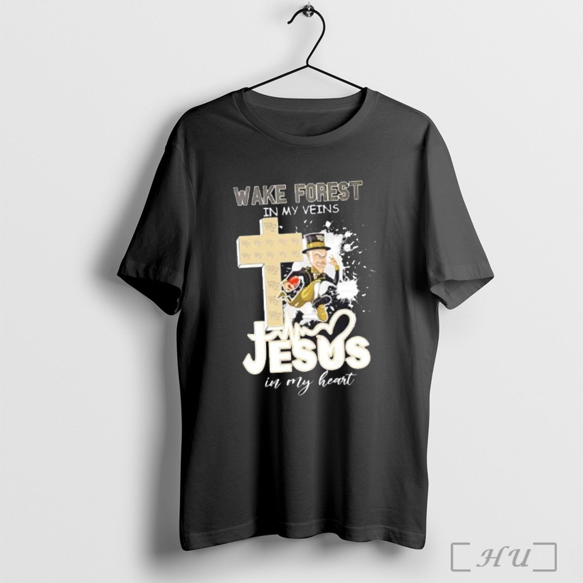 Officials Wake Forest Demon Deacons In My Veins Jesus In My Heart Cross Mascot