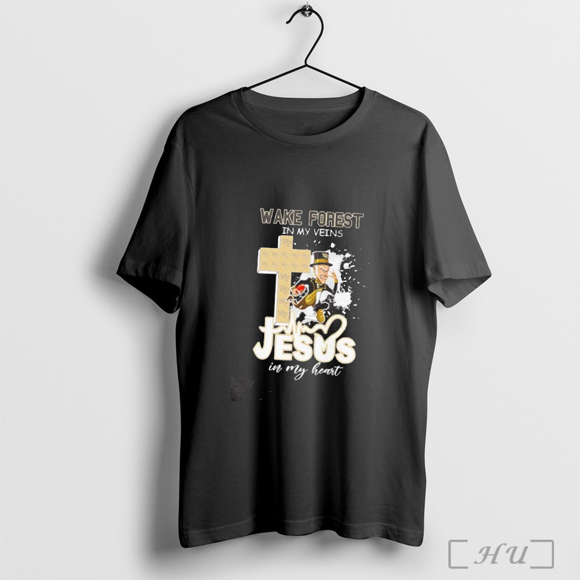 Officials Wake Forest In My Veins Jesus In My Heart Mascot Shirt Hoodie Sweater Longsleeve