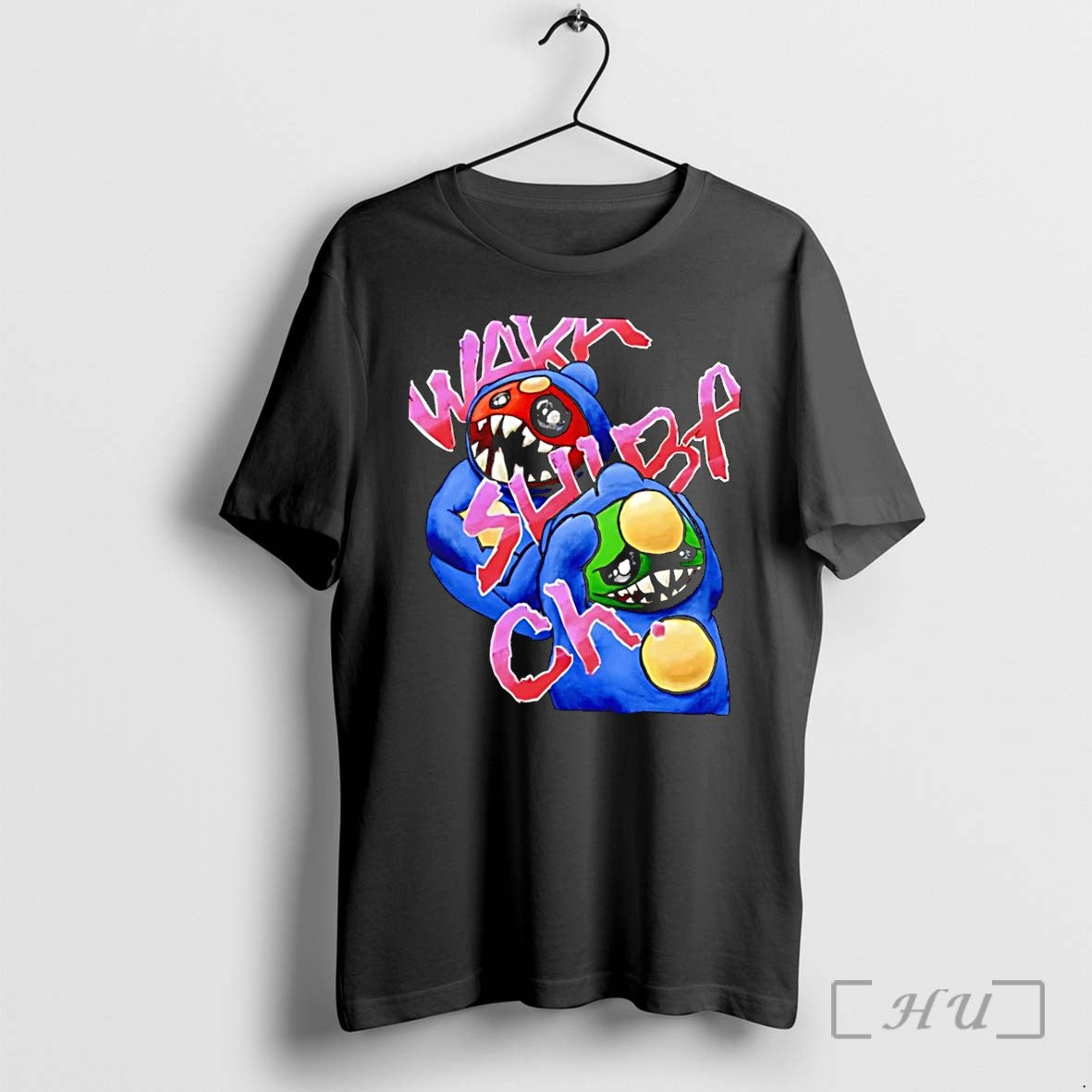 Officials Wakk Slurp Ch Graffiti Red And Green Creepy Cute Monsters Black Premium T Shirts
