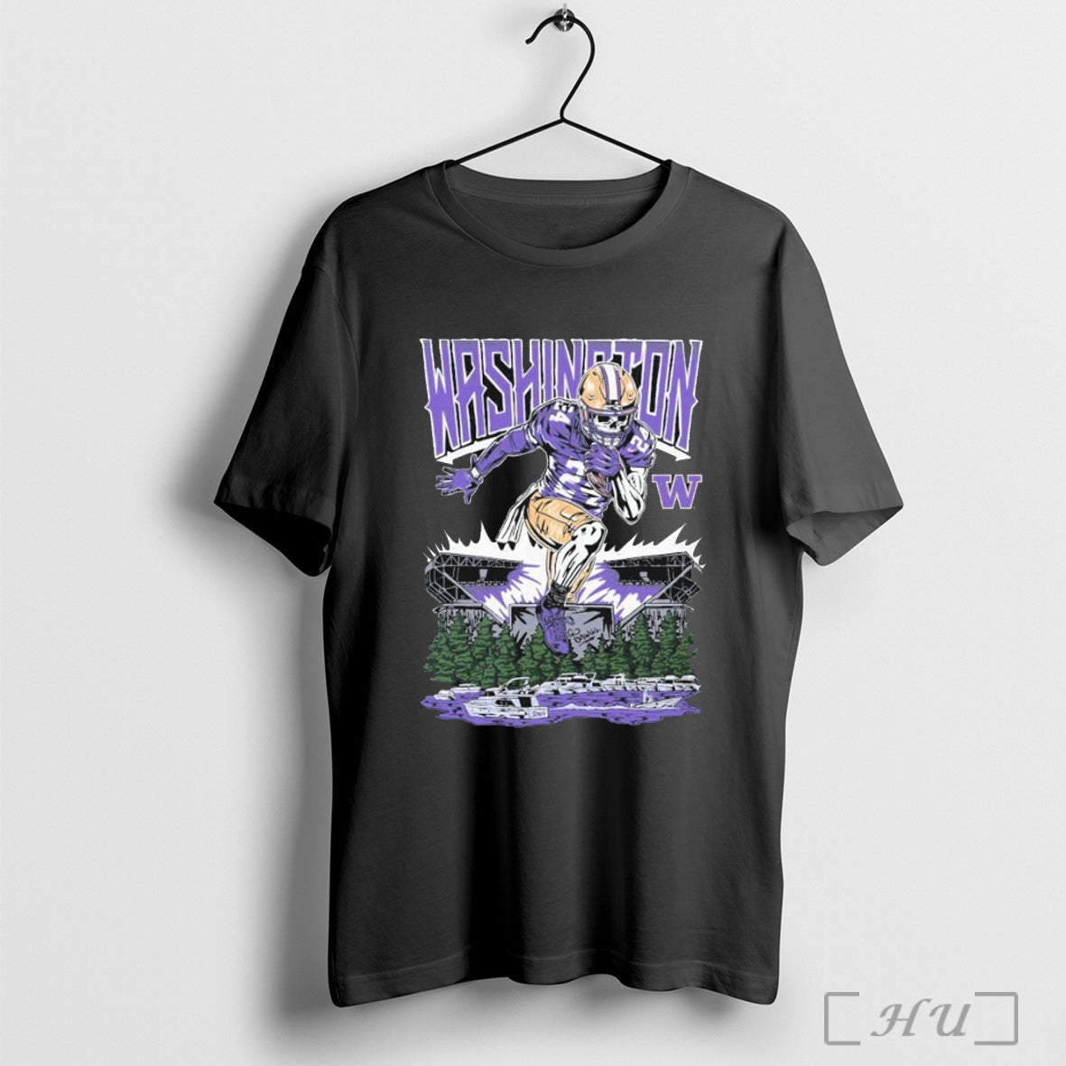 Officials Washington Huskies Dawg Dash Immortal Skeleton T Shirt