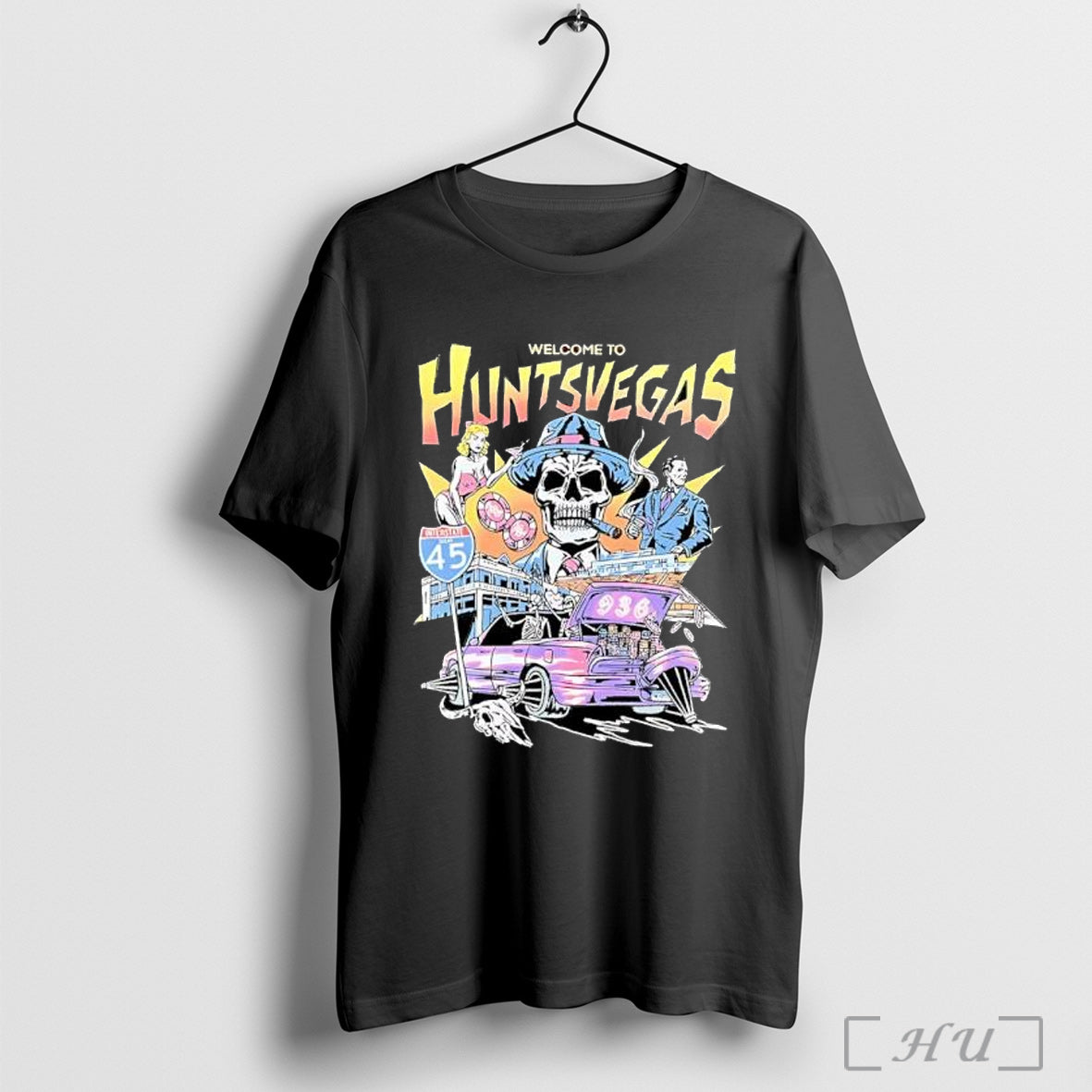 Officials Welcome To Huntsvegas Texas Slot Machine Skull Mafia Posters T Shirt