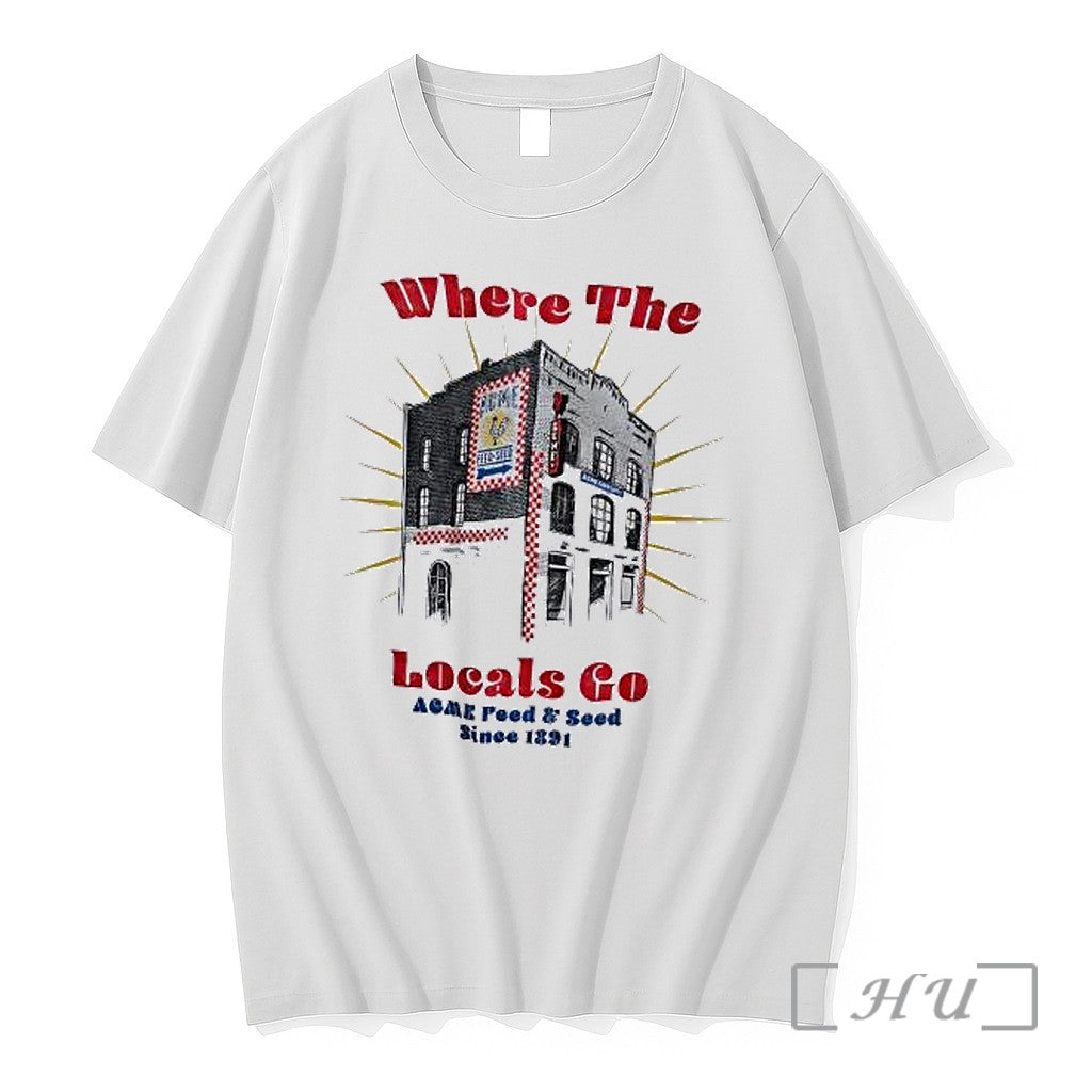 Officials Where The Locals Go Acme Feed Seed Since 1891 Building Rooster Premium T Shirts