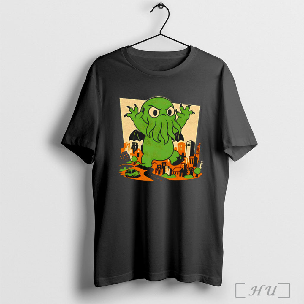 Officials Cthulhu City Destruction Funny Graphic T Shirt