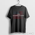 Officials I Am Charlie Kirk Rip American Flag Memorial Political T Shirt