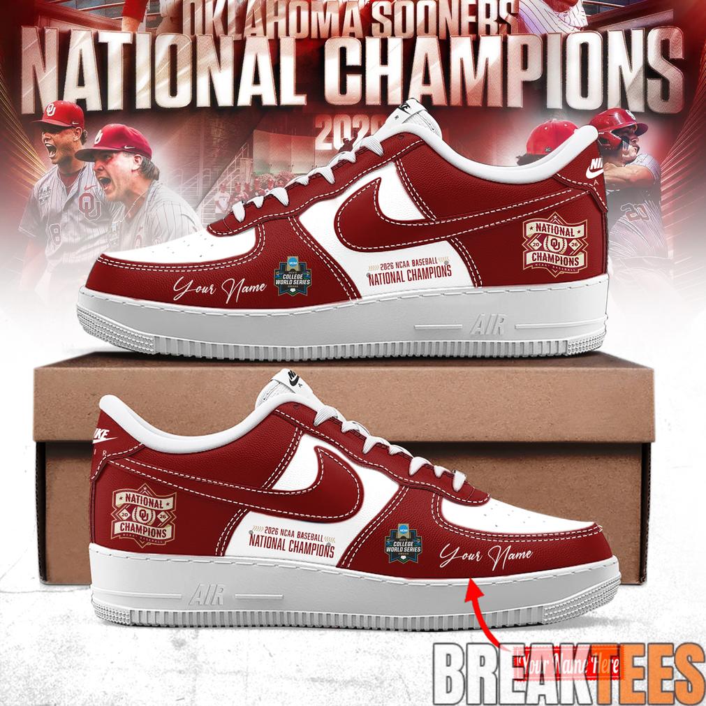 Oklahoma Sooners 2026 National Champions Custom AF1 Sneakers