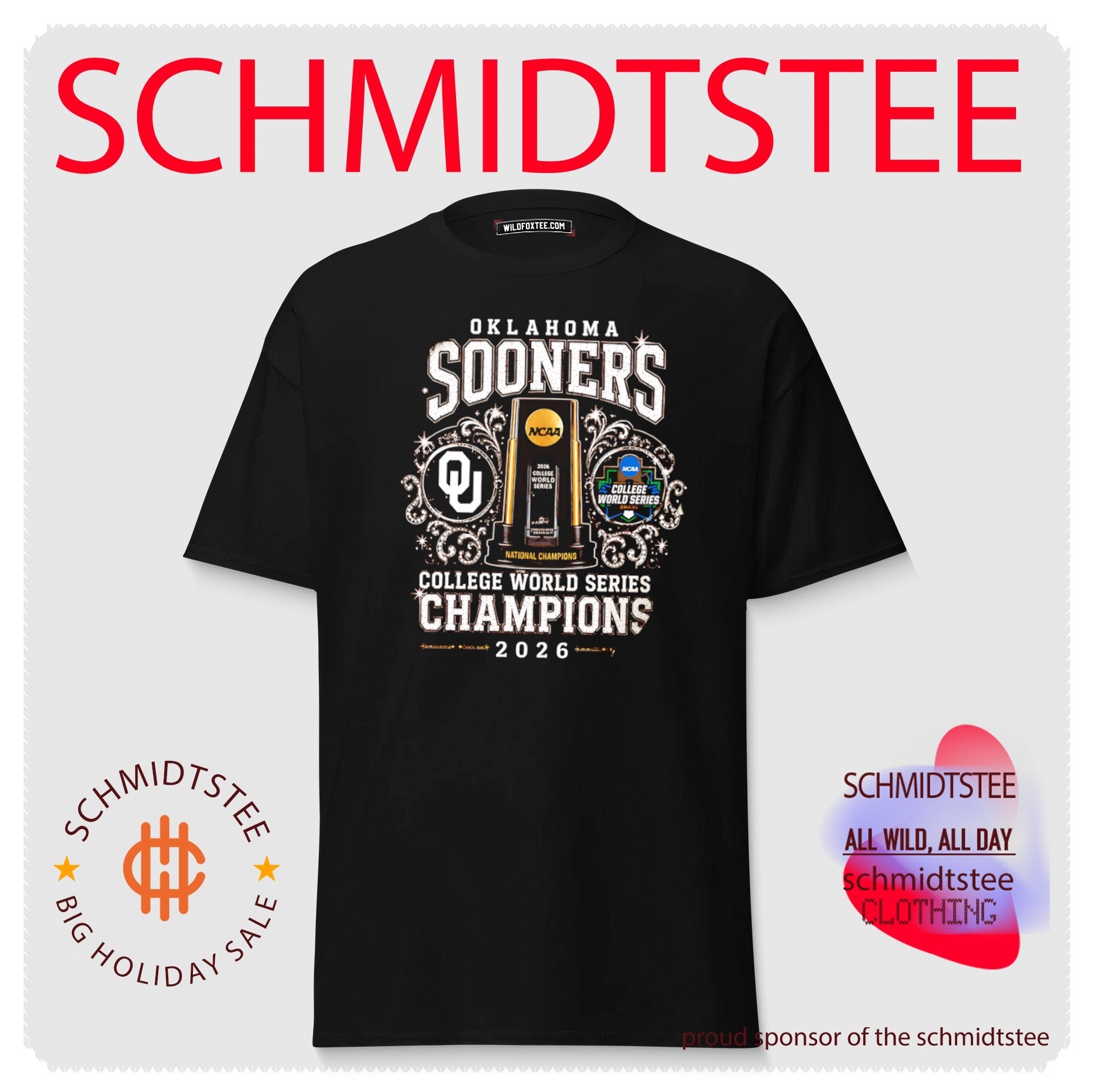 Oklahoma Sooners 2026 College World Series Champions trophy shirt