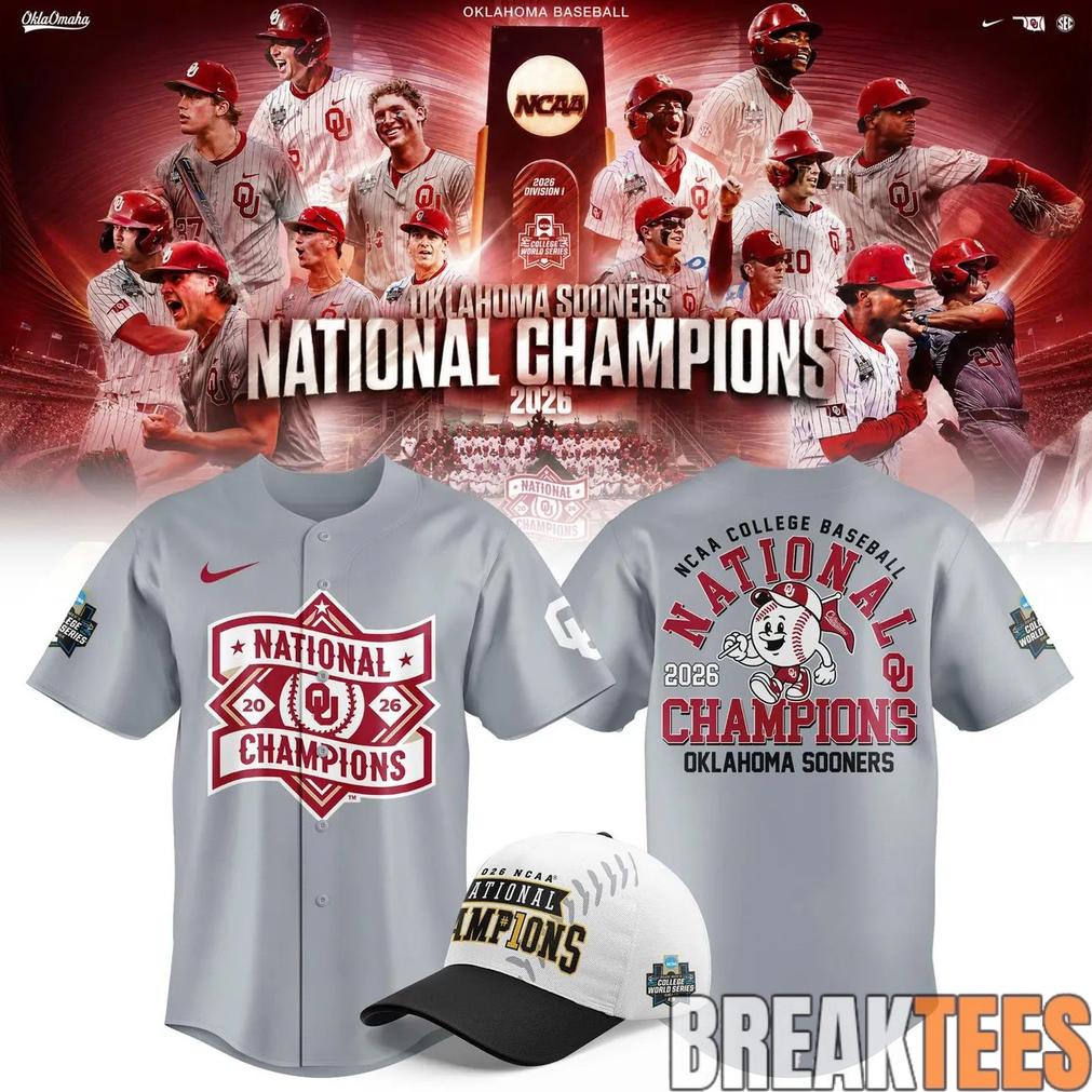 Oklahoma Sooners 2026 NCAA Baseball National Champions Jersey