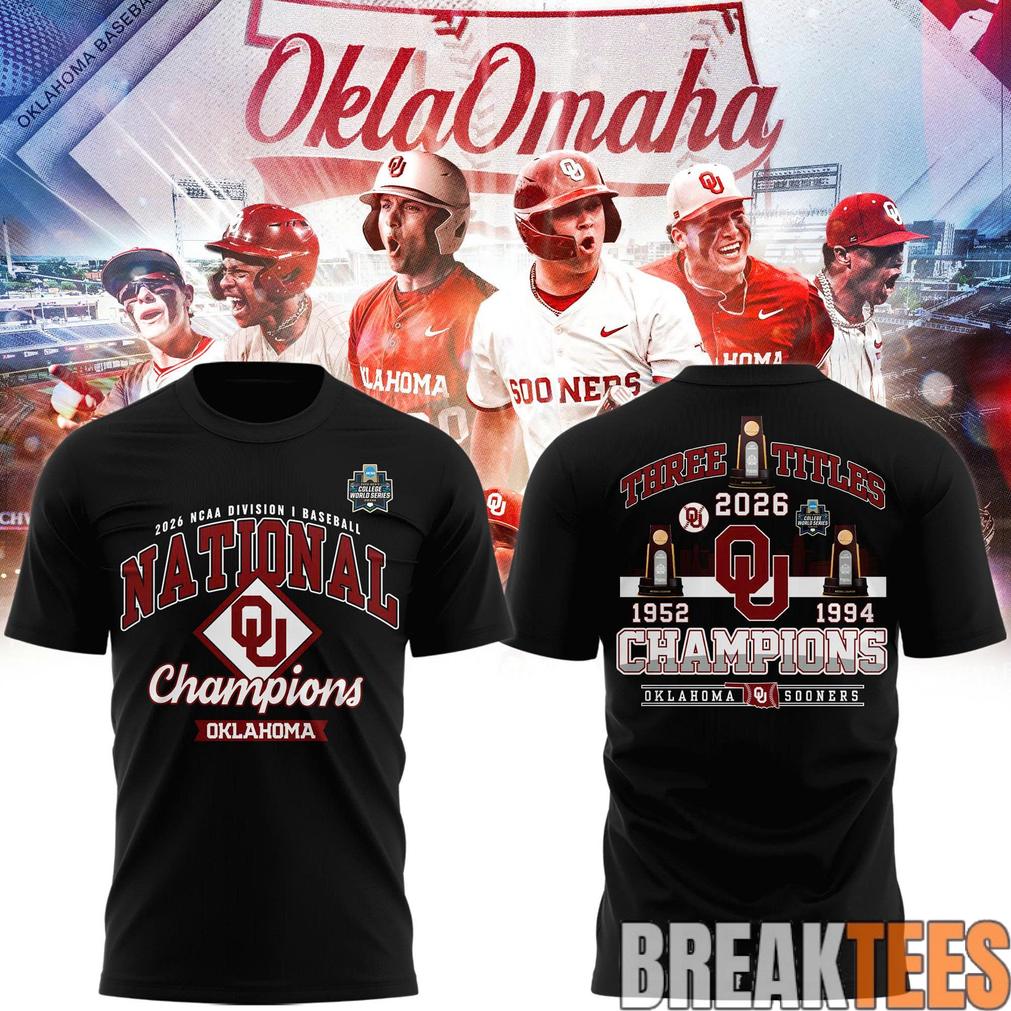 Oklahoma Sooners 2026 NCAA Baseball National Champions Locker Room Tee