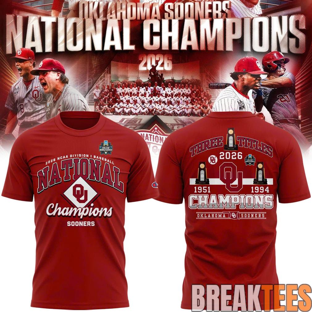 Oklahoma Sooners 2026 NCAA Baseball National Champions Locker Room Tee