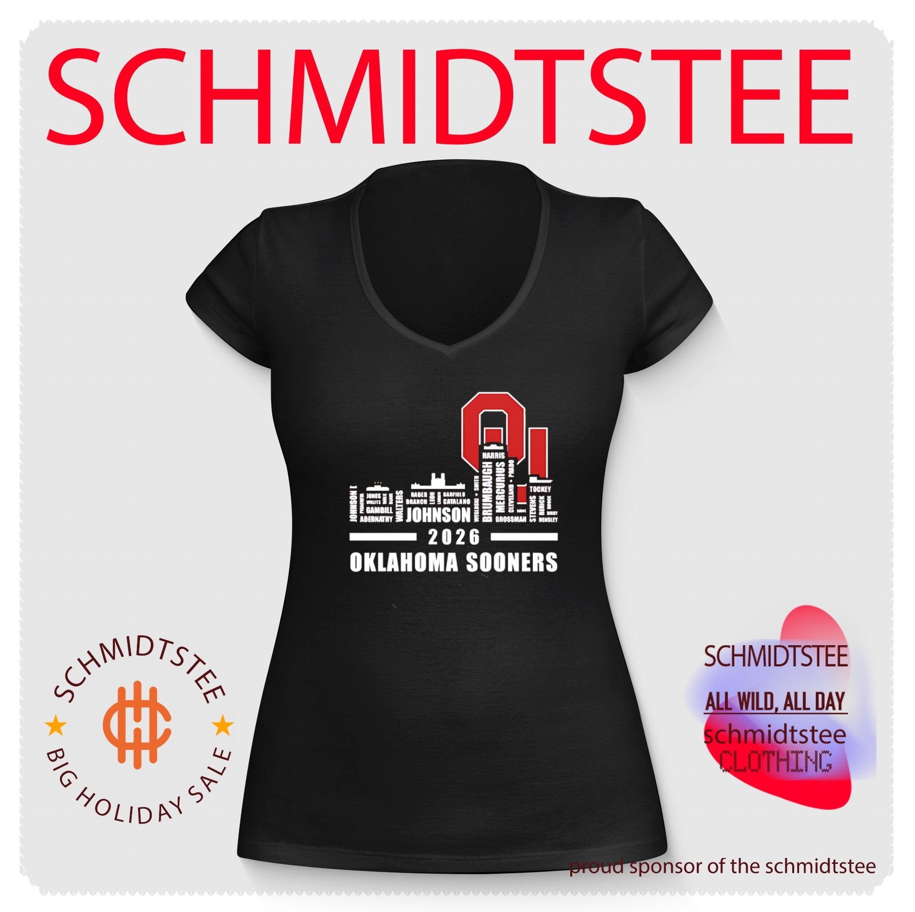 Oklahoma Sooners 2026 player name city skyline shirt