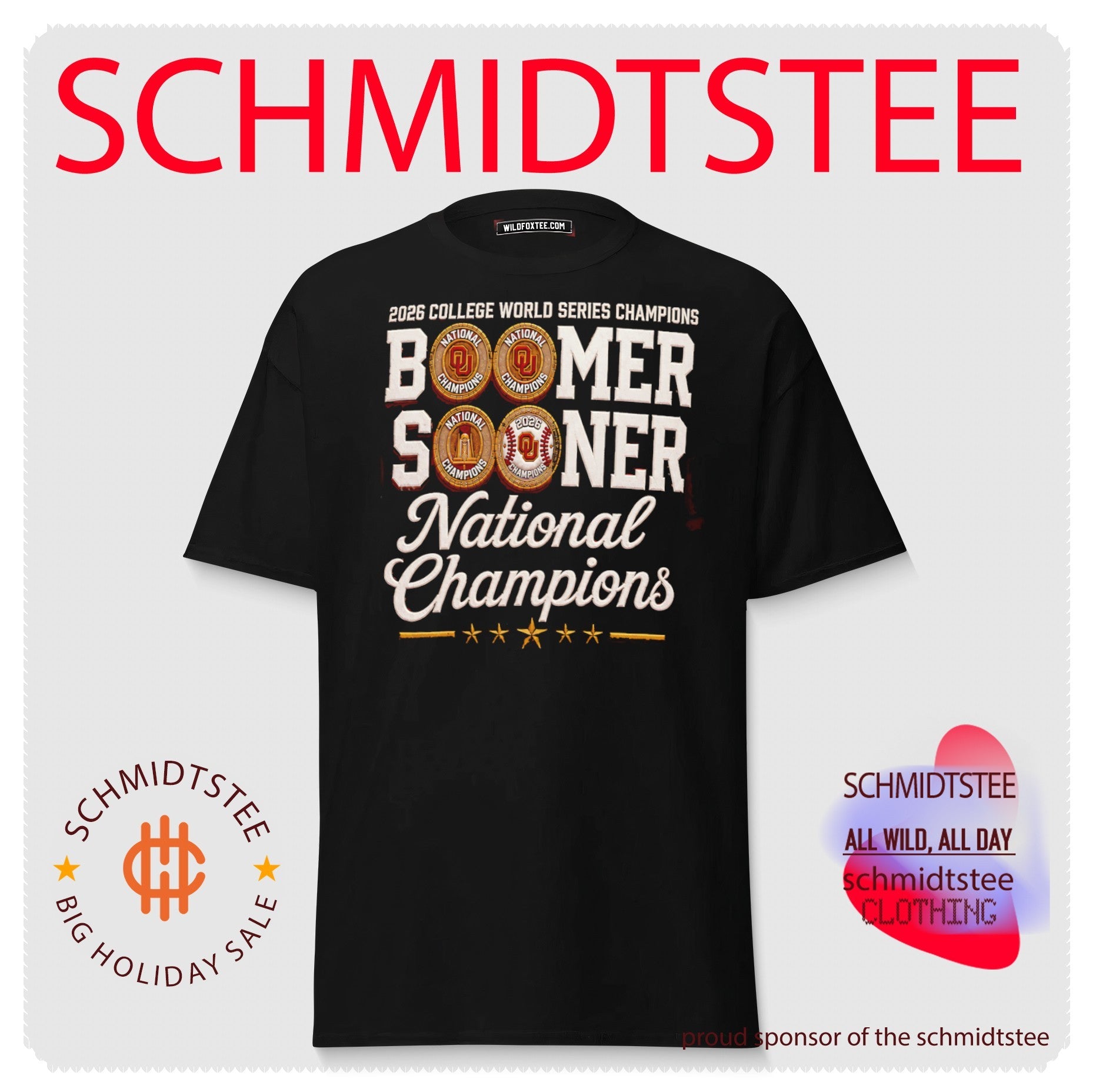 Oklahoma Sooners Boomer Sooner 2026 College World Series Champions shirt