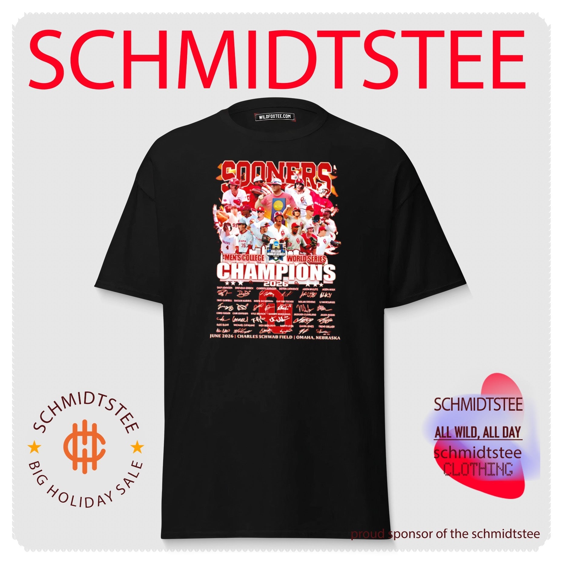 Oklahoma Sooners College World Series National Champions 2026 signature shirt