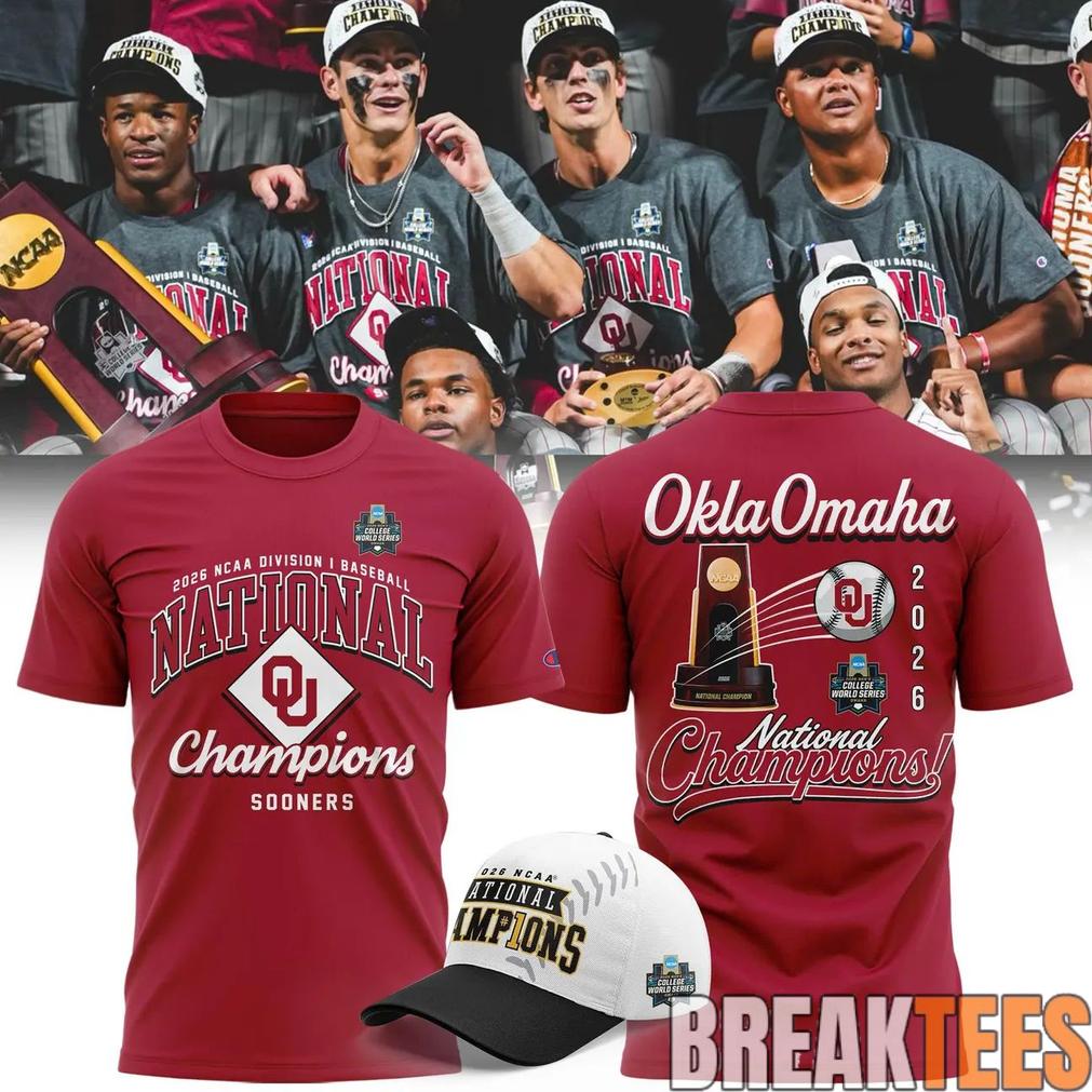 Oklahoma Sooners Crimson 2026 NCAA Baseball National Champions 3D Shirt