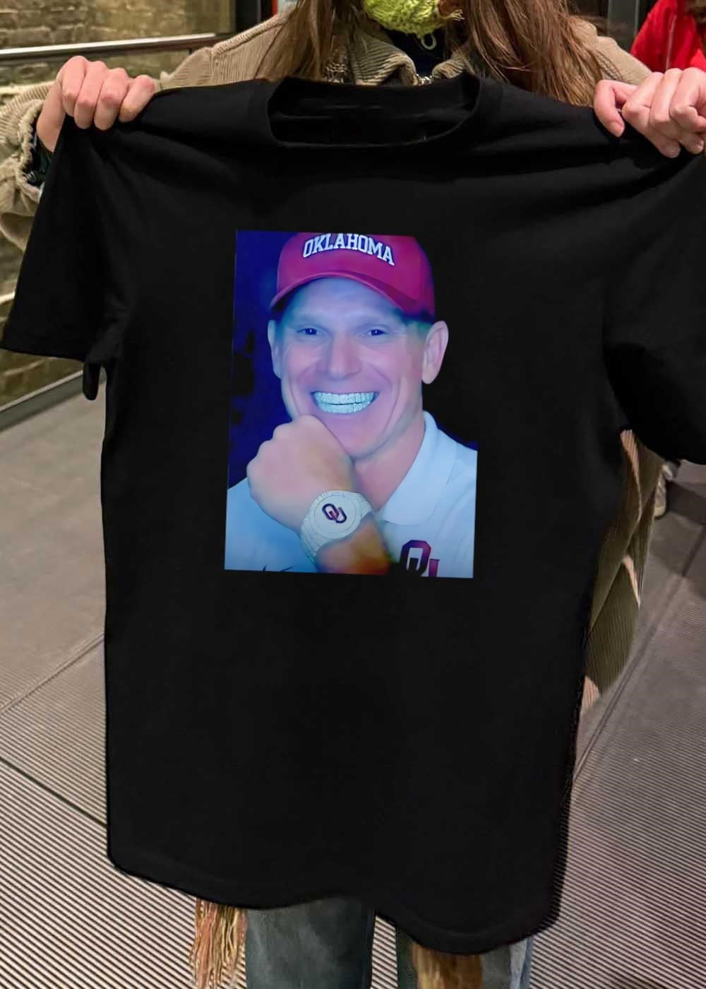 Oklahoma Sooners Head Coach Brent Venables Smiling Wearing A Grill Shirt