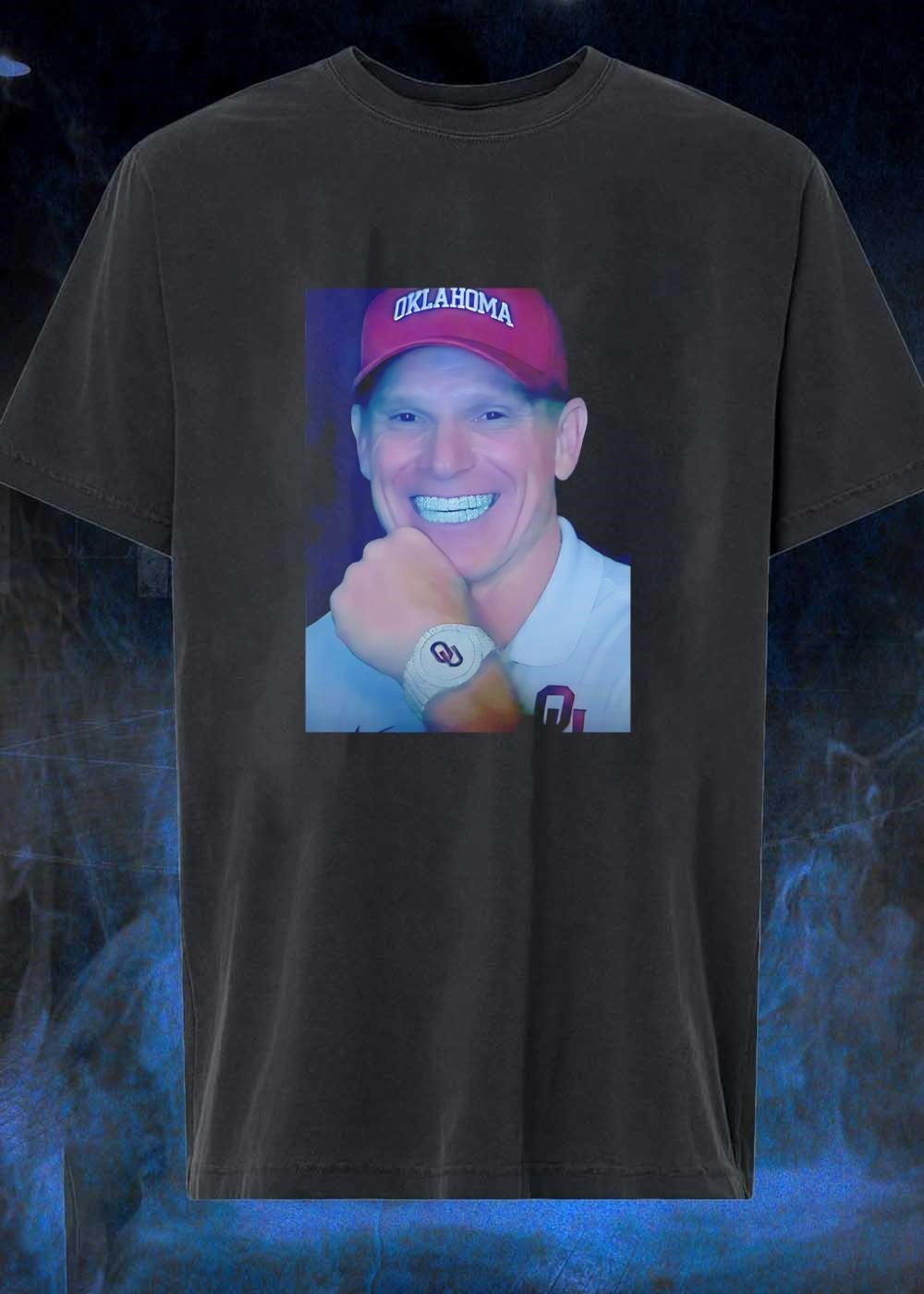 Oklahoma Sooners Head Coach Brent Venables Smiling Wearing A Grill Shirt