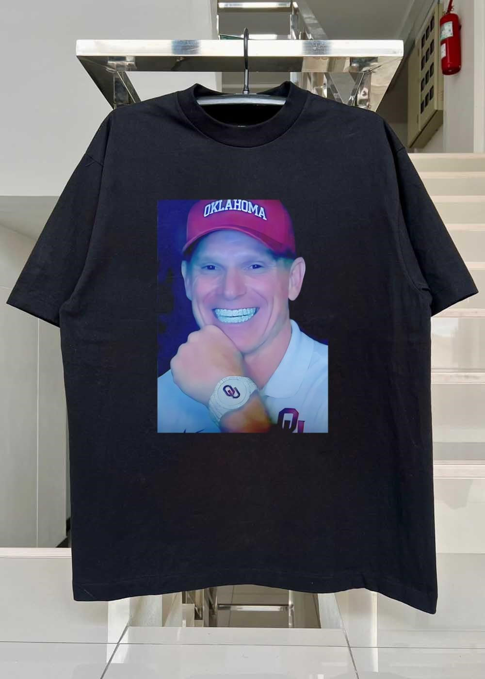 Oklahoma Sooners Head Coach Brent Venables Smiling Wearing A Grill Shirt