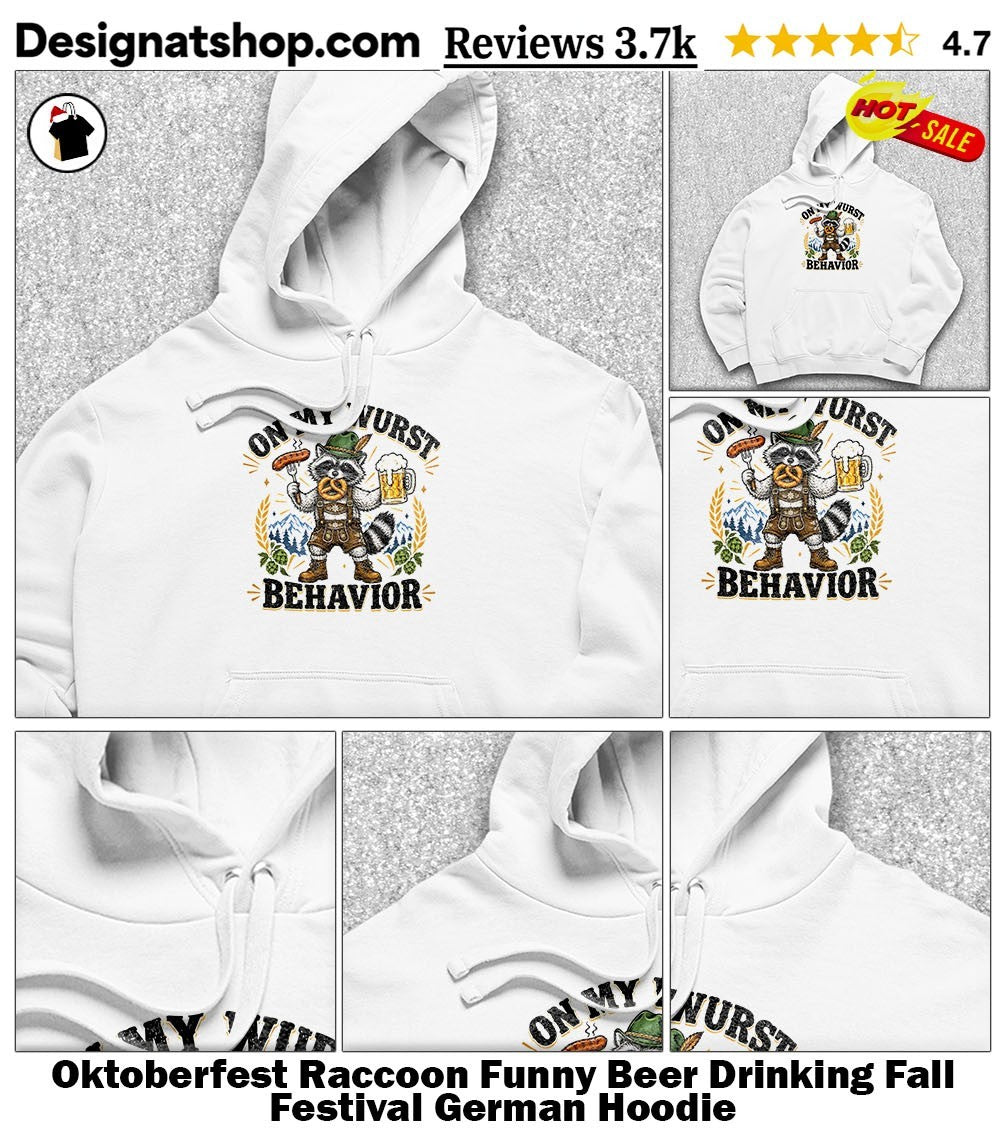 Oktoberfest Raccoon Funny Beer Drinking Fall Festival German shirt