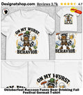 Oktoberfest Raccoon Funny Beer Drinking Fall Festival German shirt