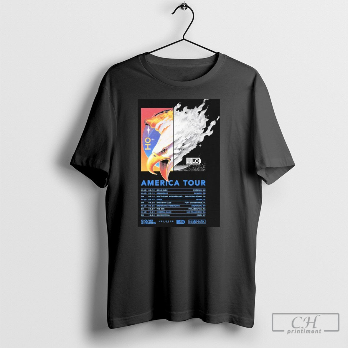 Oliver Heldens X Hi Lo America Tour 2025 Dates Eagle Tee Shirts