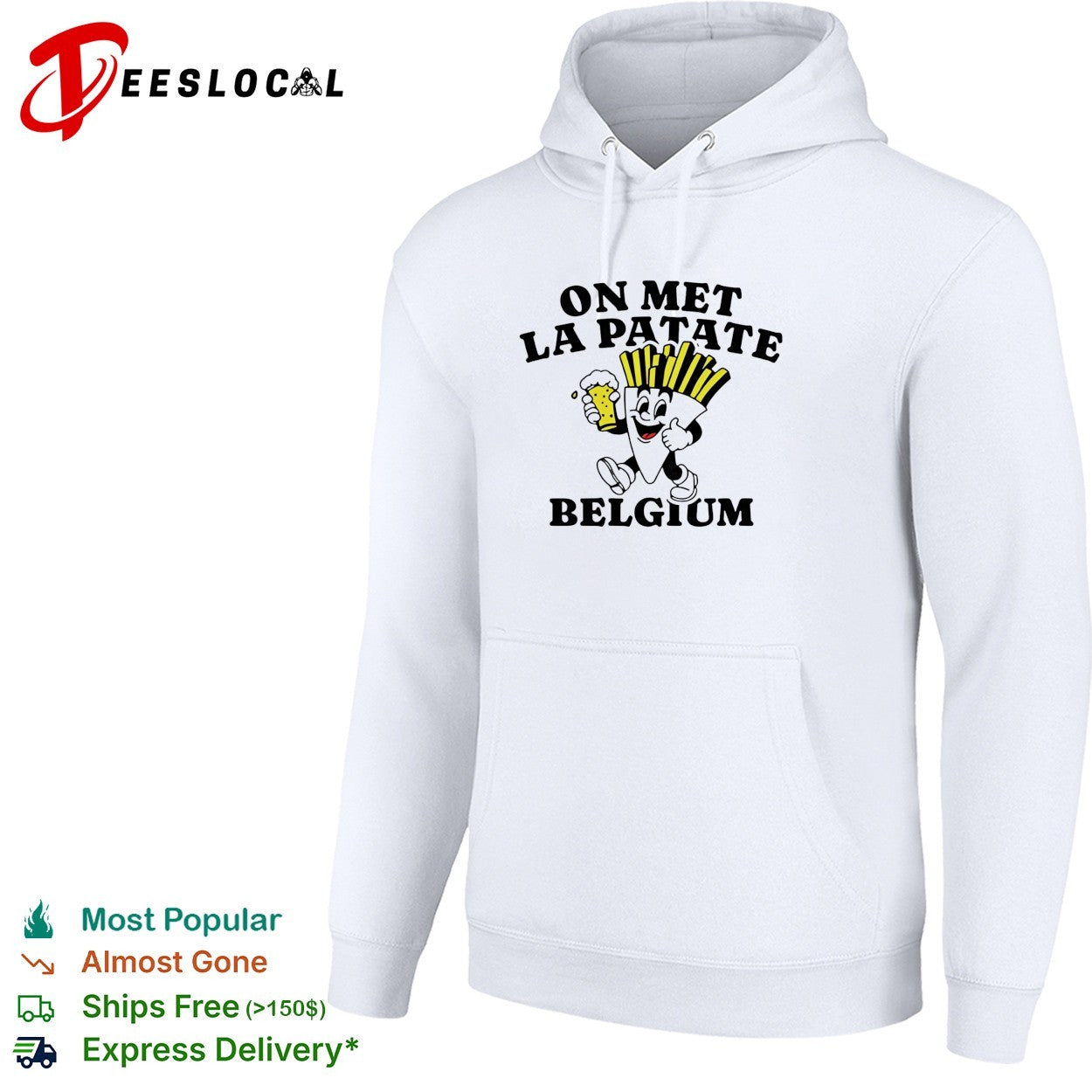 On met la patate Belgium fries beer mascot shirt