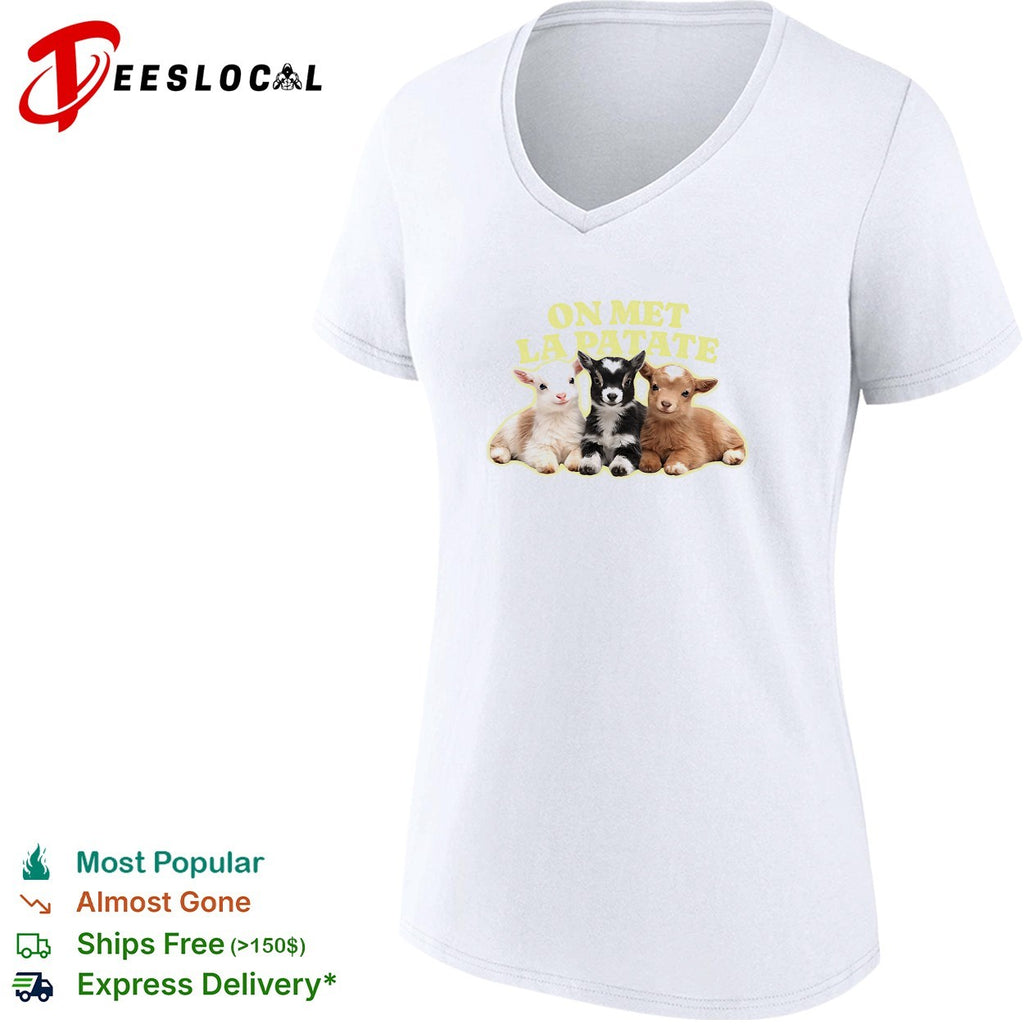On met la patate baby goats trio shirt
