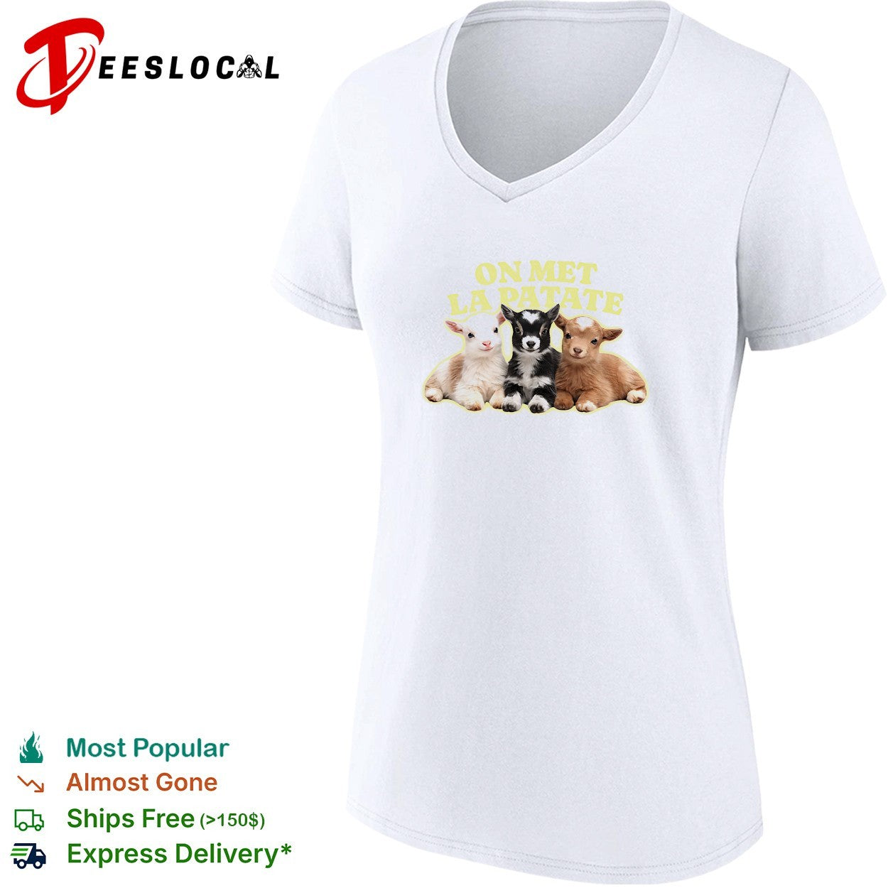 On met la patate baby goats trio shirt