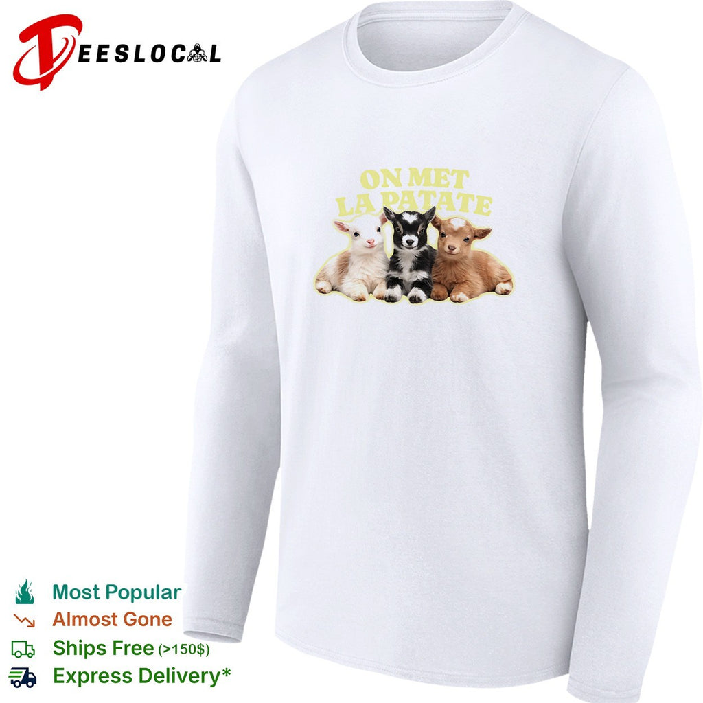 On met la patate baby goats trio shirt