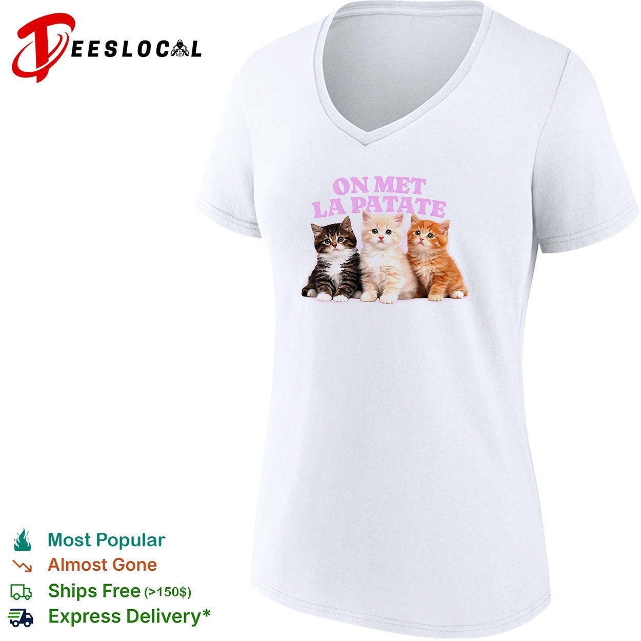 On met la patate kittens trio shirt