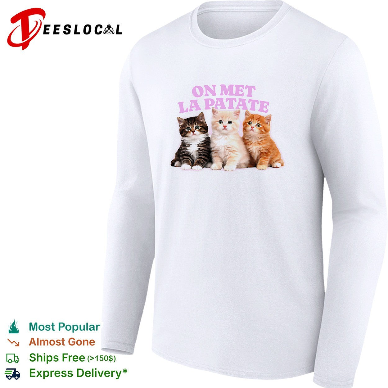 On met la patate kittens trio shirt