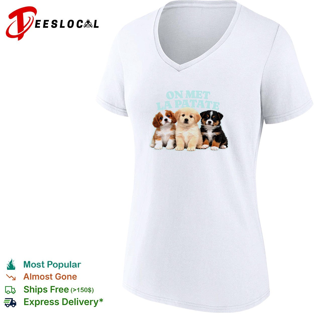 On met la patate puppies trio shirt
