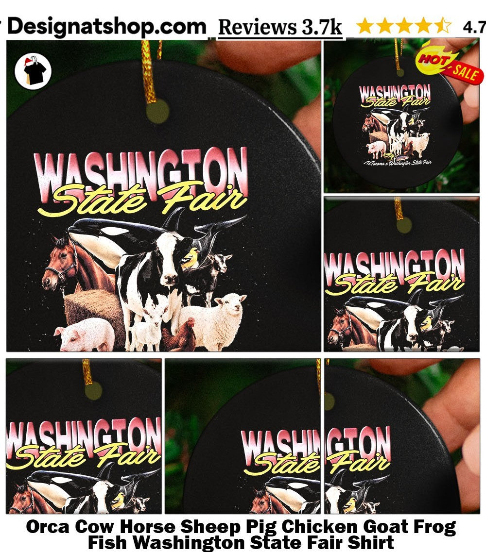 Orca Cow Horse Sheep Pig Chicken Goat Frog Fish Washington State Fair Shirt