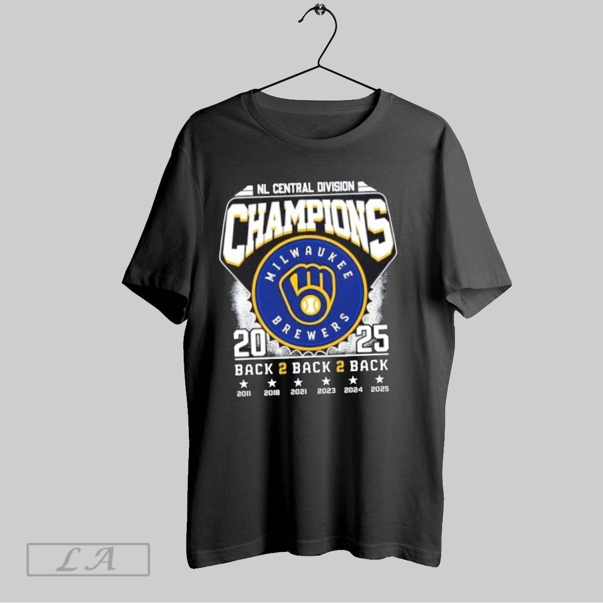 Original 2025 Back To Back To Back Nl Central Division Champions Milwaukee Brewers