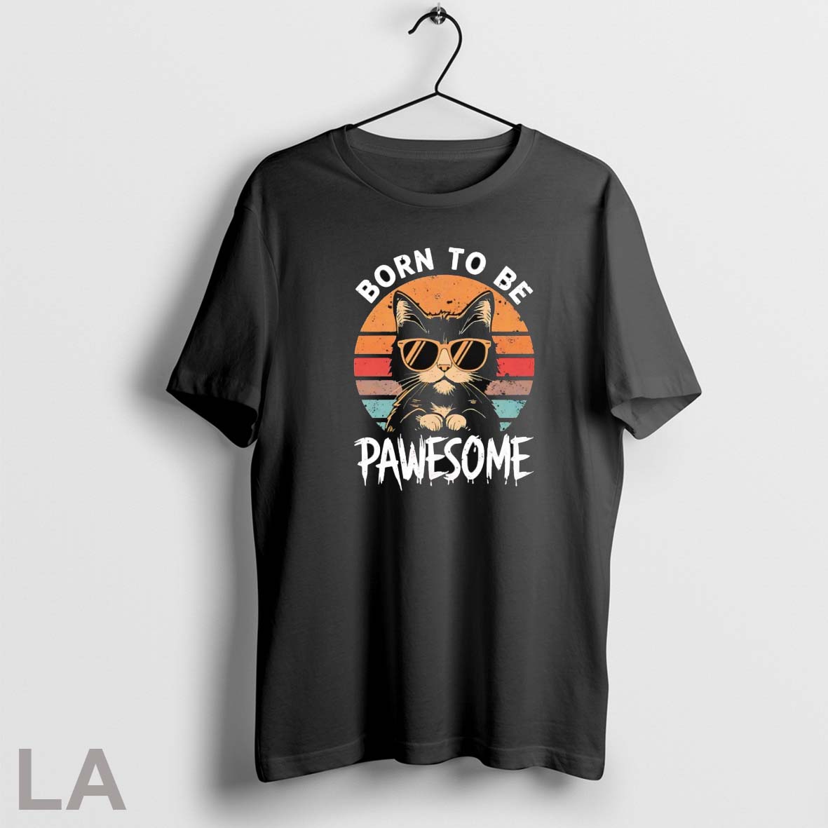 Original Born To Be Pawesome Cute Kitty Retro