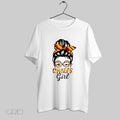 Original Chiefs Girl Winking Eye Messy Bun Leopard Print Football