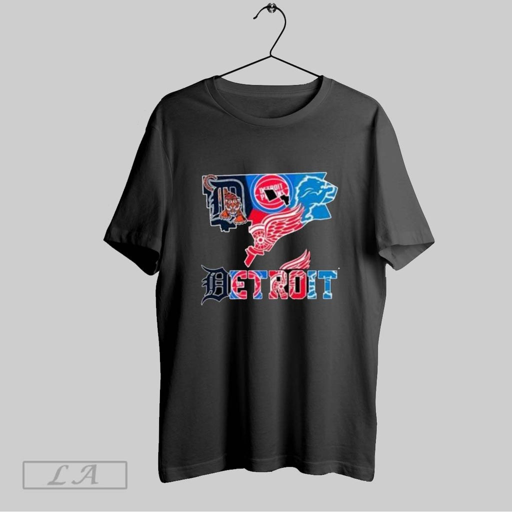 Original Detroit Tigers Detroit Lions Detroit Red Wings And Detroit Pistons Mix Logo Maps 2025