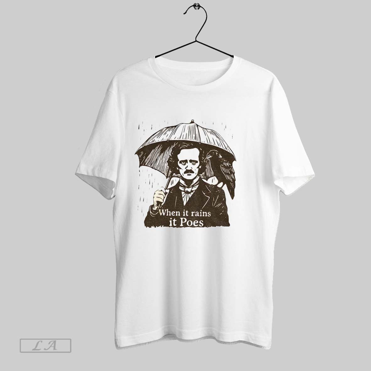 Original Edgar Allen Poe When It Rains It Poes