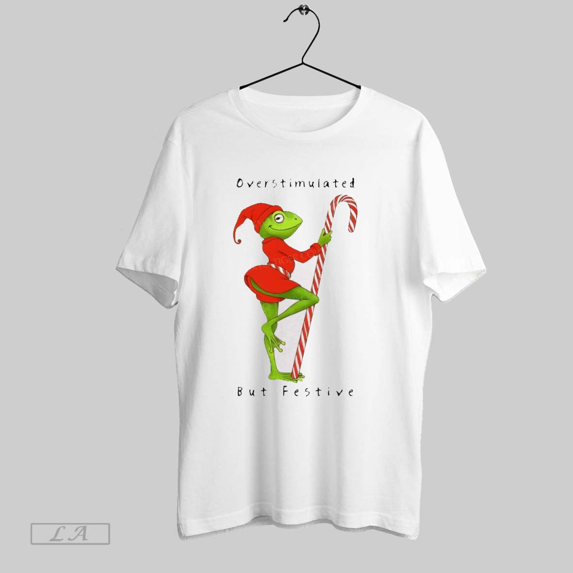 Original Funny Frog Wearing Santa Hat Overstimulated But Festive Christmas