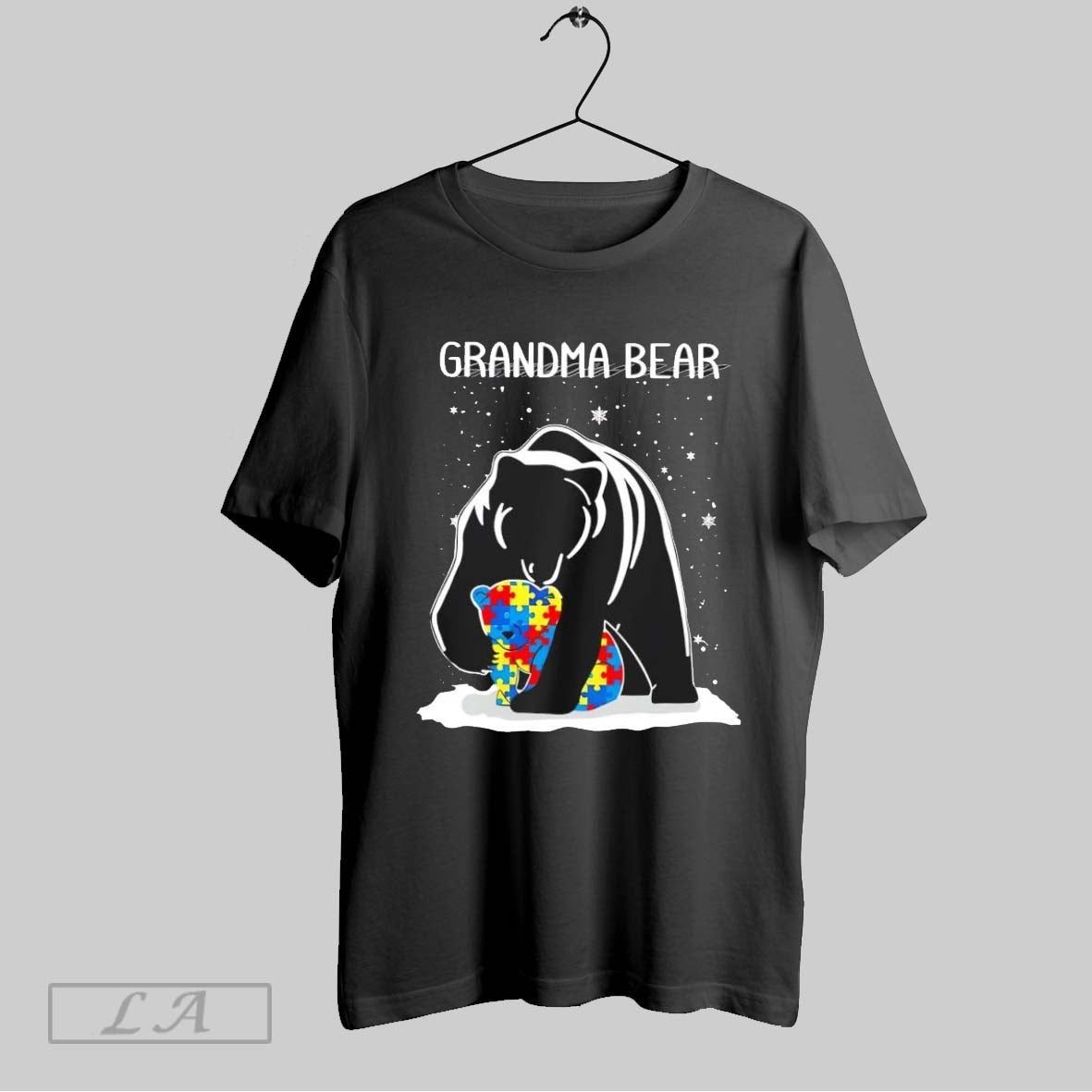 Original Grandma Bear Hug Autism Bear Snow Shirt