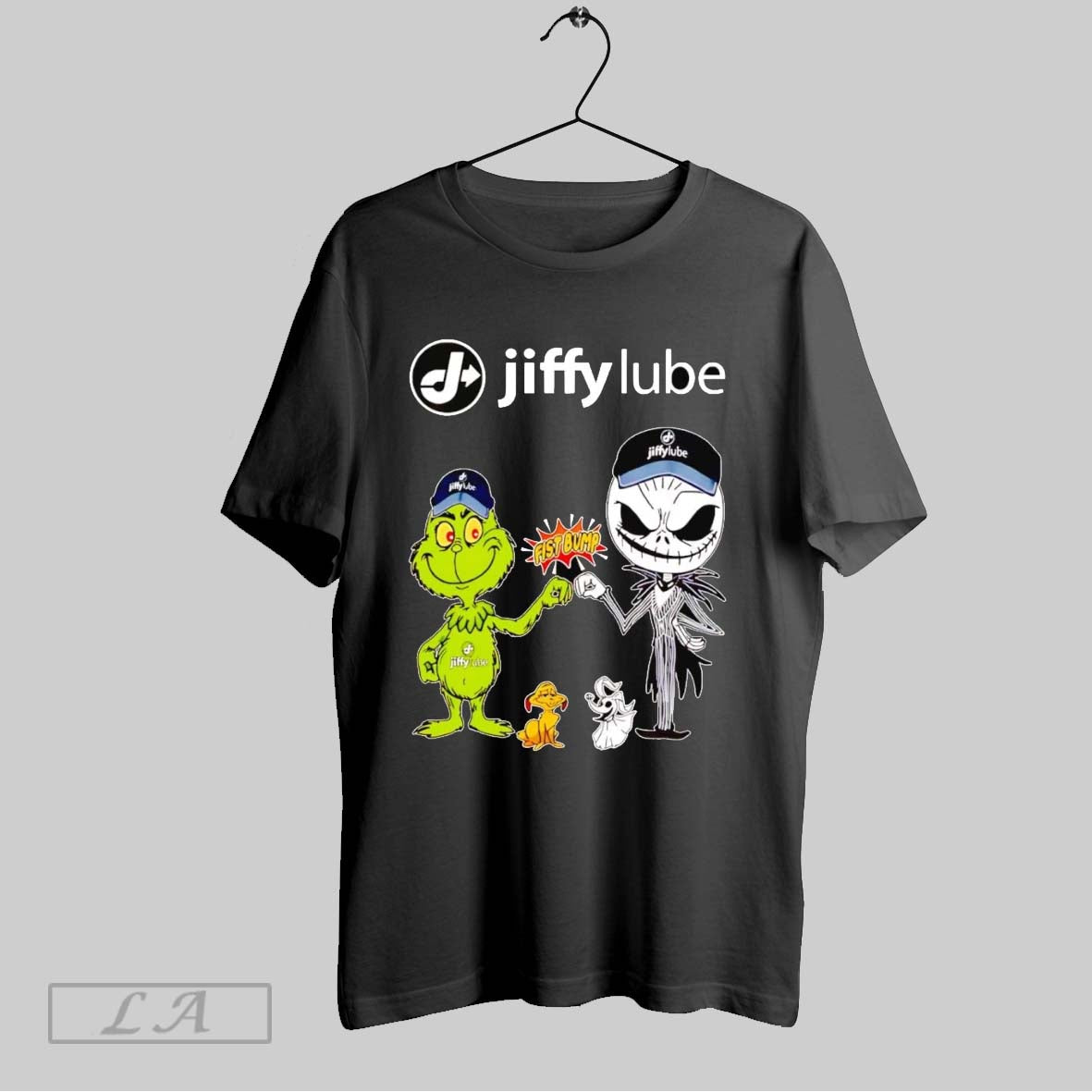 Original Grinch And Jack Skellington Fist Bump Jiffy Lube Halloween