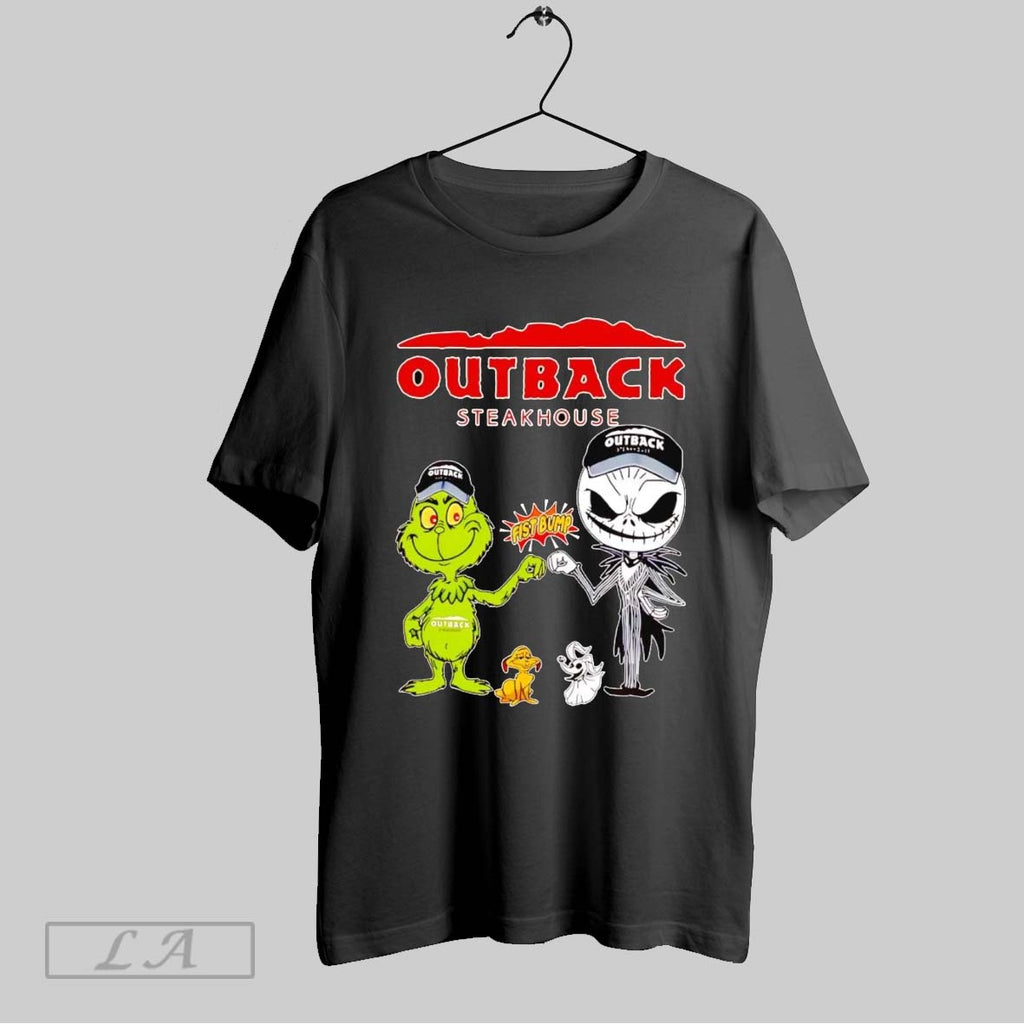 Original Grinch And Jack Skellington Fist Bump Outback Steakhouse Halloween