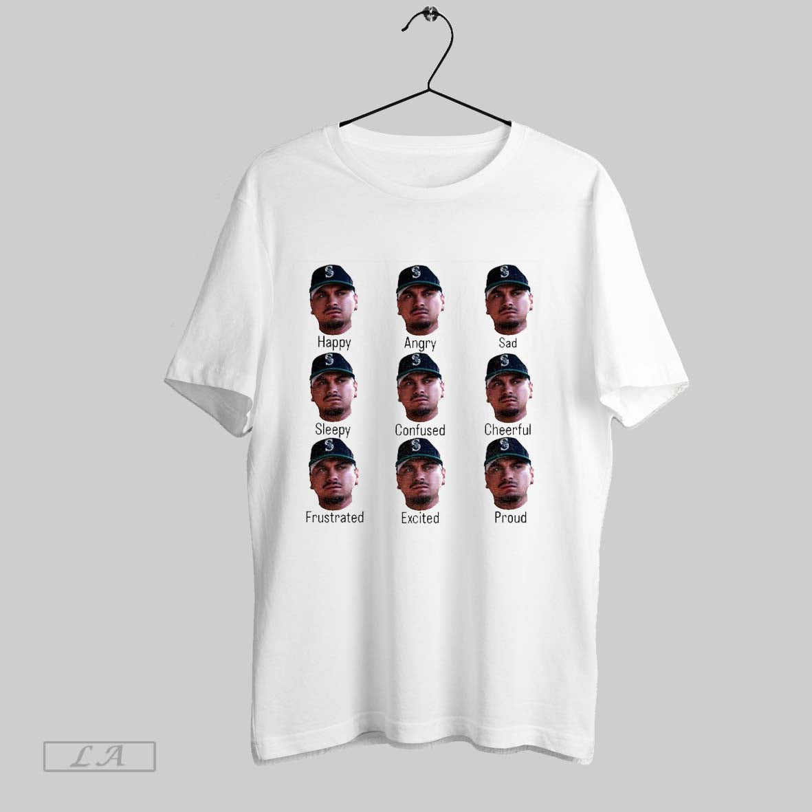 Original Josh Naylor Nine Big Face Seattle Mariners Baseball Expression Happy Angry Sad Mlb