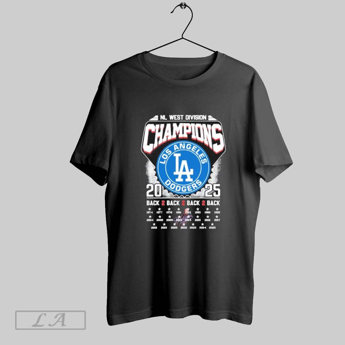 Original Los Angeles Dodgers 2025 Nl West Division Champions Back 2 Back 2 Back