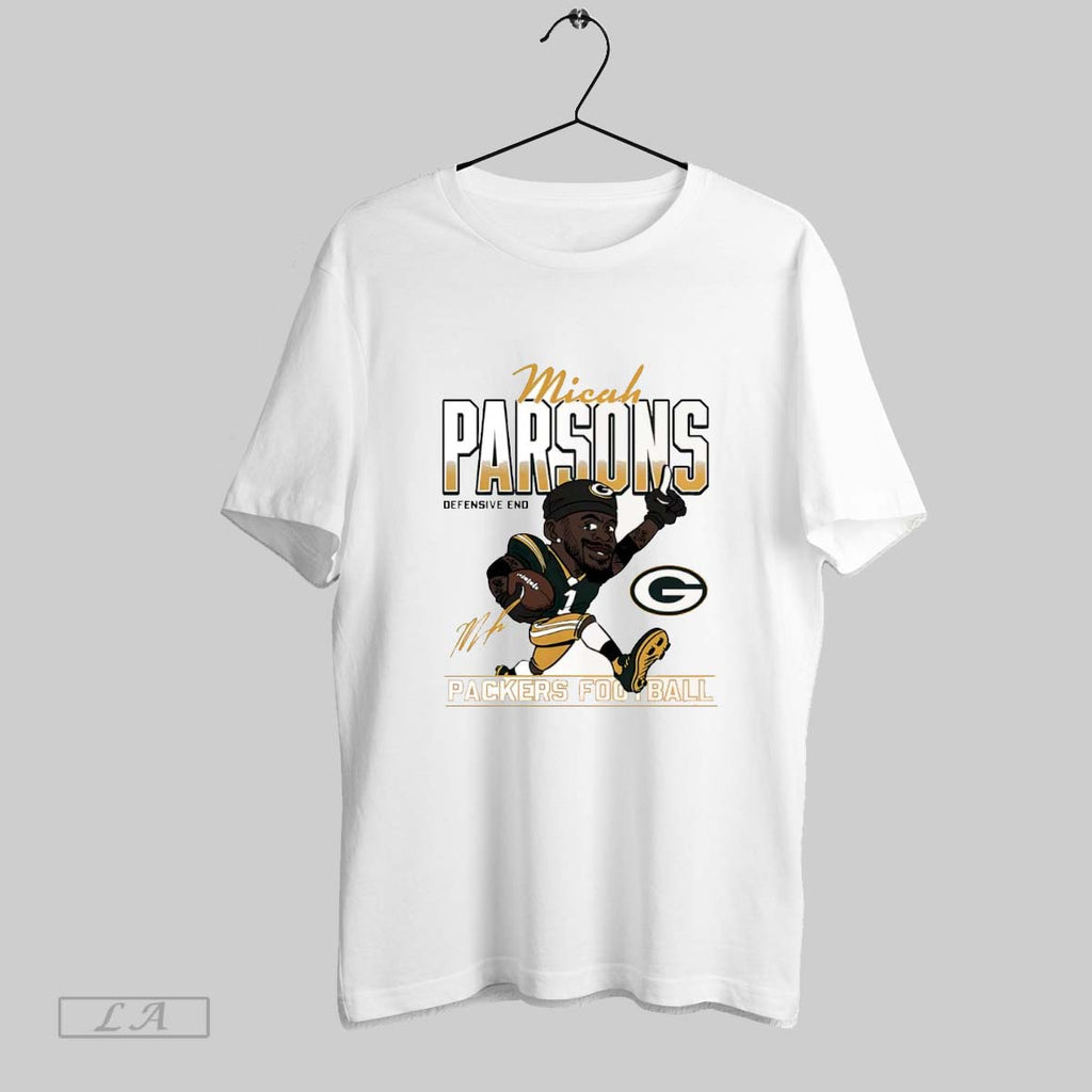 Original Micah Parsons Defensive End Green Bay Packers Football Caricature White S