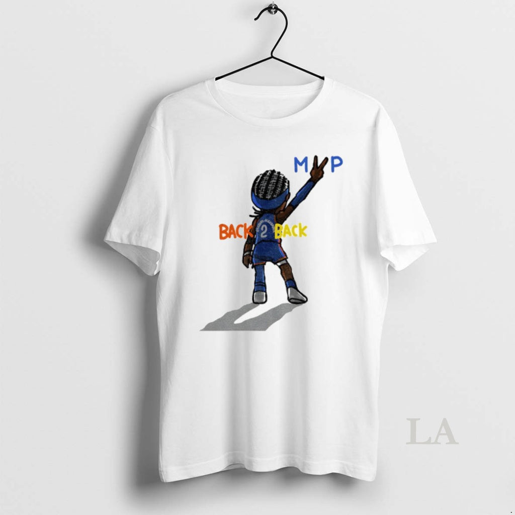 Original Shai Gilgeous Alexander Cartoon Caricature Oklahoma City Thunder Basketball Mvp Back 2 Back