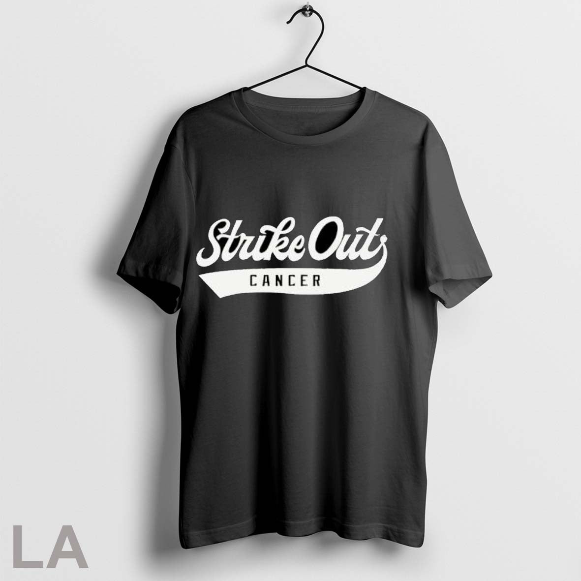 Original Strike Out Cancer Baseball Typography Awareness Ribbon Vintage