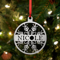 Stainless Steel Round Snowflake Ornament